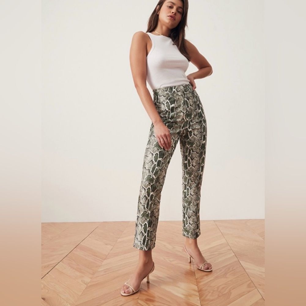 NWOT Song Of Style REVOLVE Maud Snake Print Faux Leather High Rise Pants